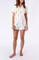 PJ Salvage Sipping Sunshine Jersey Short Pajamas Ivory at Nordstrom,