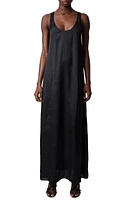 Zadig & Voltaire Rarys Satin Maxi Dress Noir at Nordstrom, Us