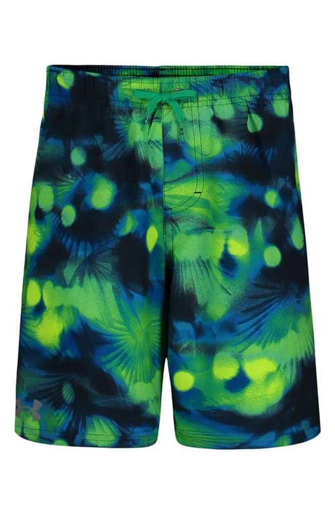 Under Armour Kids' Tropical Flare Volley Swim Trunks Vapor Green at