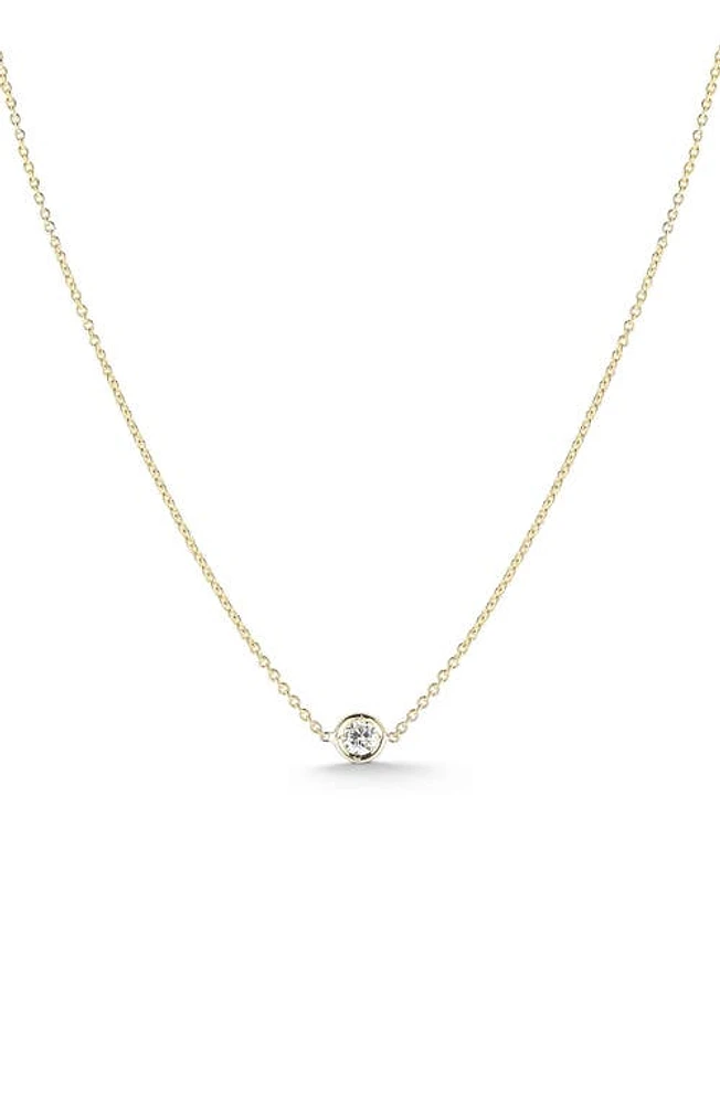 Roberto Coin Tiny Treasures Diamond Bezel Necklace in Yellow Gold at Nordstrom, Size 16