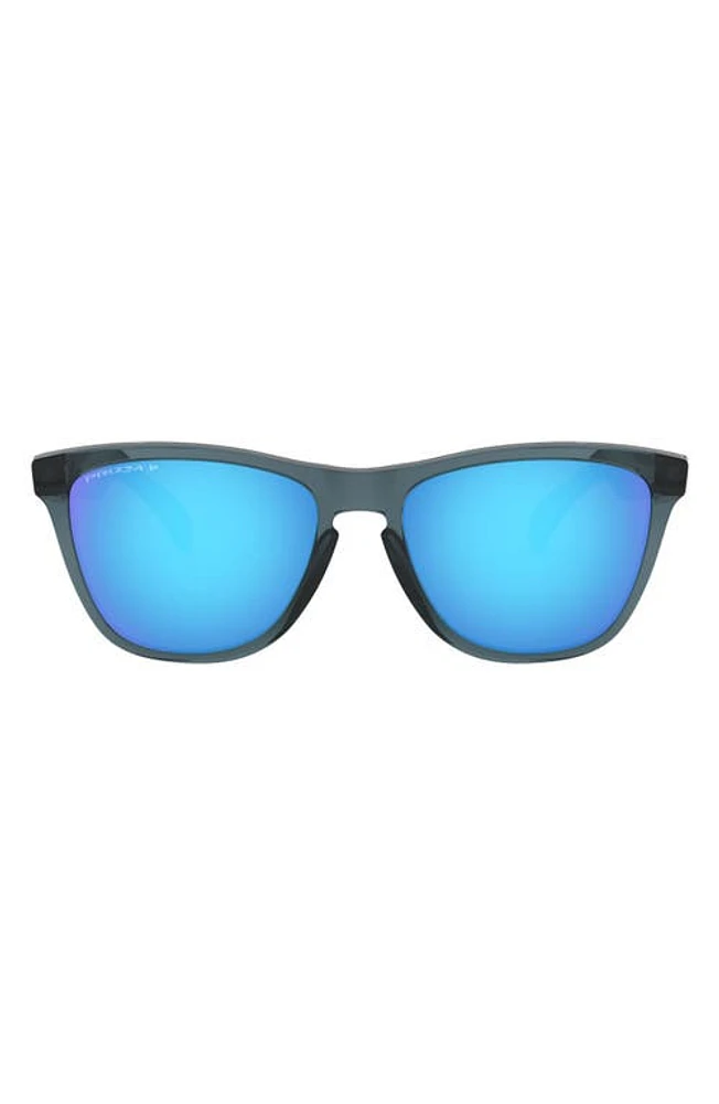 Oakley 55mm Polarized Square Sunglasses in Crystal Black/Prizm Sapphire at Nordstrom