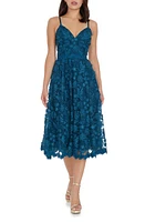 Dress the Population Tahani Floral Embroidered Fit & Flare Midi at Nordstrom,