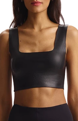 Commando Faux Leather Crop Top Black at Nordstrom,