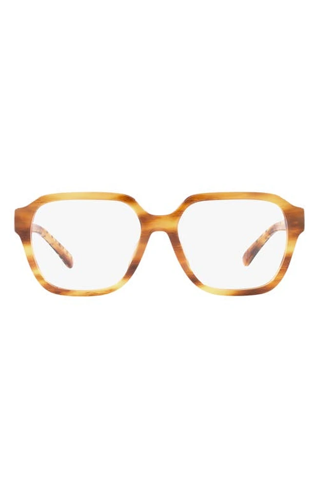 Tory Burch 53mm Square Optical Glasses in Light Wood at Nordstrom