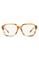 Tory Burch 53mm Square Optical Glasses in Light Wood at Nordstrom