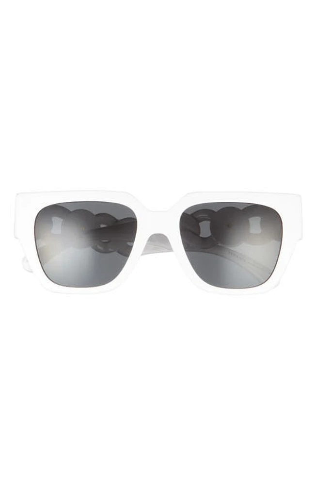 Versace 53mm Square Sunglasses in White/Dark Grey at Nordstrom