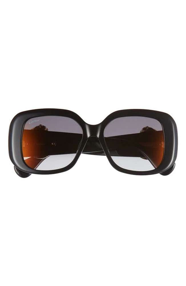 Cartier 54mm Square Sunglasses in Black at Nordstrom