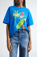 FARM Rio Oversize Cotton Graphic T-Shirt Blue at Nordstrom,