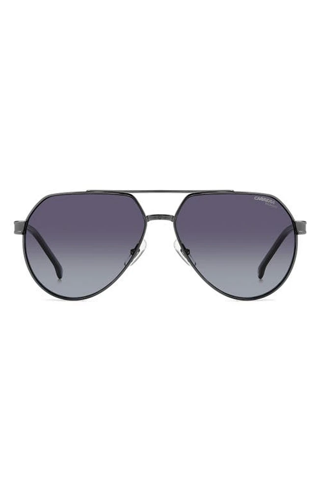 Carrera Eyewear 62mm Gradient Aviator Sunglasses in Dark Ruthen/Gray Polar at Nordstrom