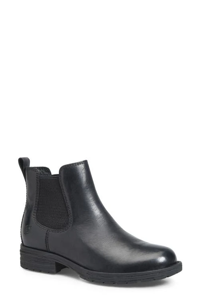 Børn Cove Waterproof Chelsea Boot in Black Distressed Leather at Nordstrom, Size 6.5