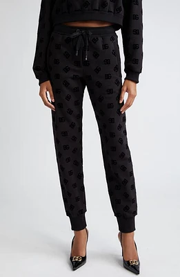 Dolce & Gabbana Flocked Logo Drawstring Waist Joggers in Variante Abbinata at Nordstrom, Size 10 Us