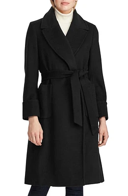 Lauren Ralph Wool Blend Wrap Coat at Nordstrom,