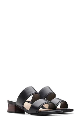 Clarks(r) Serina 35 Slide Sandal Black Leather at Nordstrom,