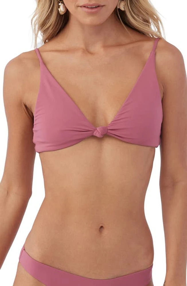 O'Neill Saltwater Solids Pismo Bikini Top in Berry at Nordstrom, Size Medium