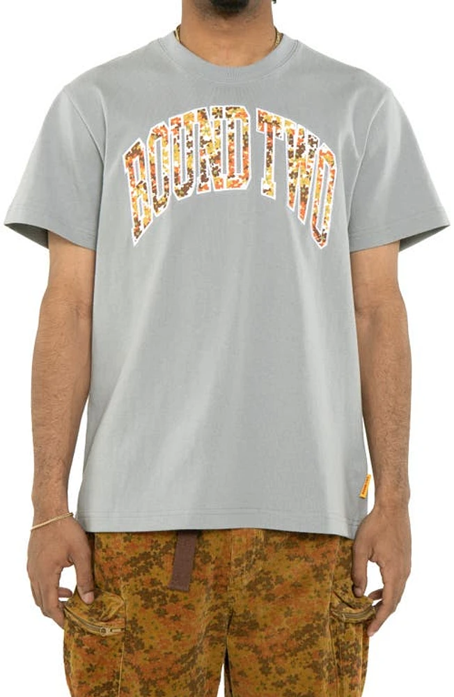 Round Two Floral Arch Logo Graphic T-Shirt Grey at Nordstrom,