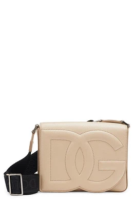 Dolce & Gabbana DG Logo Flap Leather Crossbody Bag in Sabbia at Nordstrom