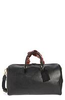 Golden Goose Scarf Detail Calfskin Leather Duffle Bag in Black/Red at Nordstrom