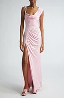 Versace Medusa '95 Draped Crepe & Jersey Gown in 95 Pastel Pink at Nordstrom, Size 6 Us