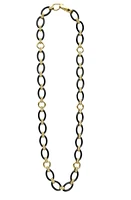 LAGOS Meridian 18K Gold & Black Ceramic Link Necklace in Ceramic Black at Nordstrom