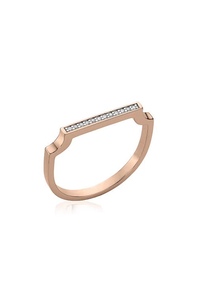 Monica Vinader Signature Thin Diamond Ring in Rose Gold/Diamond at Nordstrom, Size 8