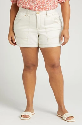 Wit & Wisdom 'Ab'Solution High Waist Utility Shorts Blanched Almond at Nordstrom,