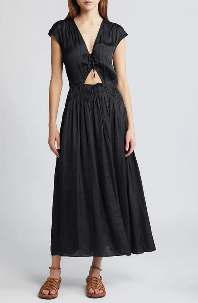 SESSÙN Vittoria Cutout Satin Dress Moonless at Nordstrom,