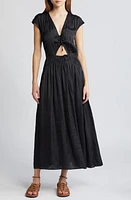 SESSÙN Vittoria Cutout Satin Dress Moonless at Nordstrom,