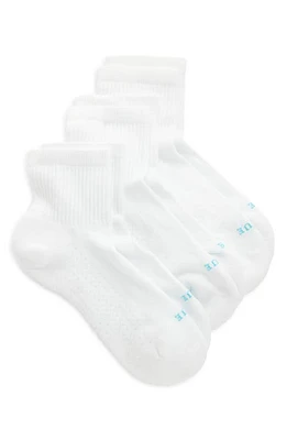 Hue Air Cushion 3-Pack Mini Crew Socks in White at Nordstrom, Size 9