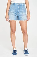 DAZE The Knockout High Waist Cargo Denim Cutoff Shorts Clarity at Nordstrom,