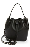 Valentino Garavani Rockstud Leather Bucket Bag in 0No Nero at Nordstrom