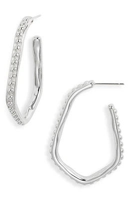 Kendra Scott Lonnie Beaded Hoop Earrings in Rhodium Metal at Nordstrom