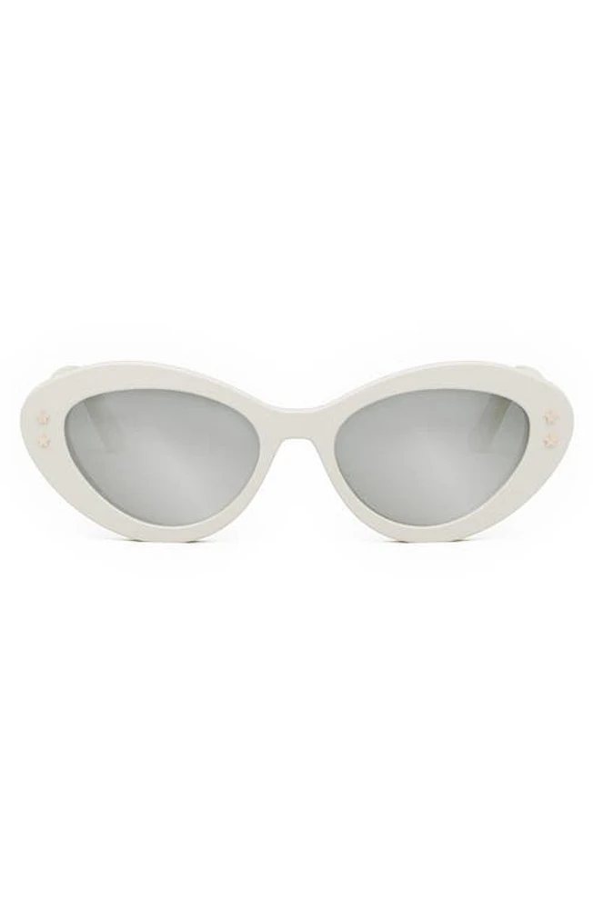 'DiorPacific B1U 53mm Butterfly Sunglasses in Ivory /Brown at Nordstrom