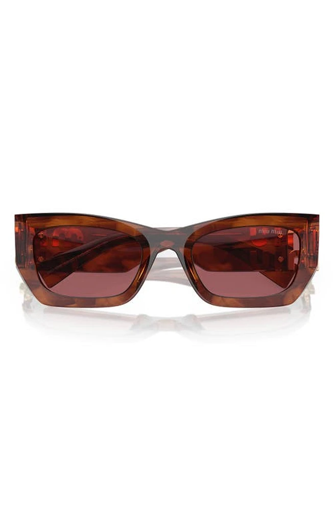 Miu Miu 53mm Rectangular Sunglasses in Violet at Nordstrom