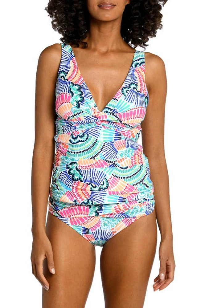 La Blanca Waves Twist Front Tankini Top in Multi at Nordstrom, Size 4