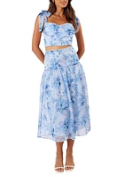 Petal & Pup Elle Floral Print Two-Piece Dress Blue at Nordstrom,