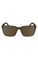 Lacoste 56mm Rectangular Sunglasses in Brown/Khaki at Nordstrom