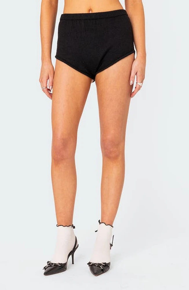 EDIKTED Comfort Club Micro Shorts Black at Nordstrom,