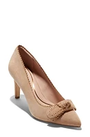 Cole Haan Bellport Bow Pointed Toe Pump in Blush Tan Suede at Nordstrom, Size 6.5