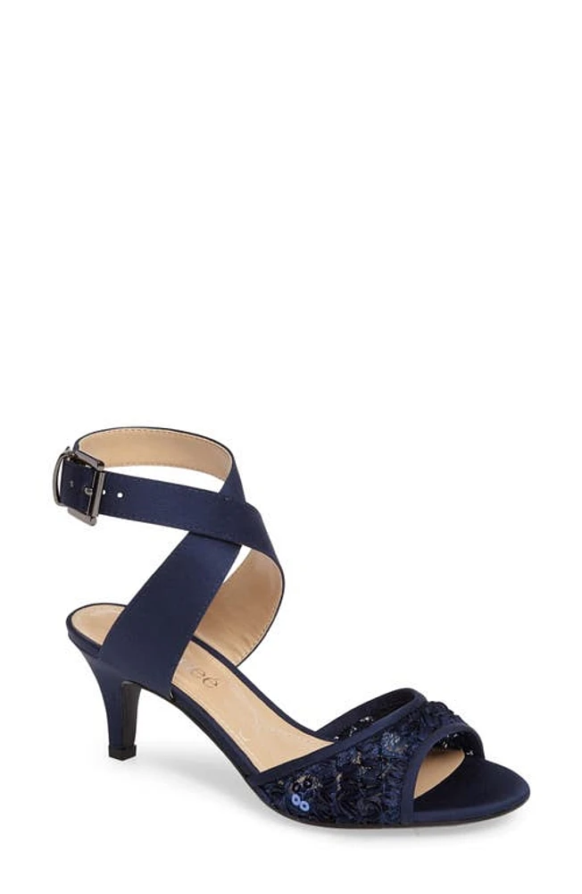 J. Reneé Soncino Strappy Sandal Navy Satin at Nordstrom,