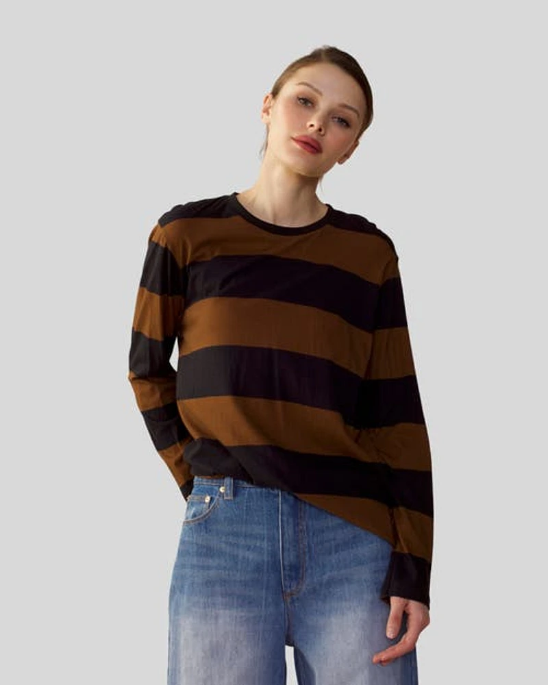 Cynthia Rowley LS STRIPED T-SHIRT in Multi at Nordstrom