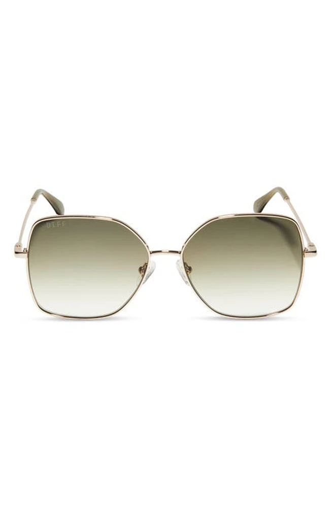 DIFF Iris 59mm Gradient Square Sunglasses in Gold/G15 Gradient at Nordstrom