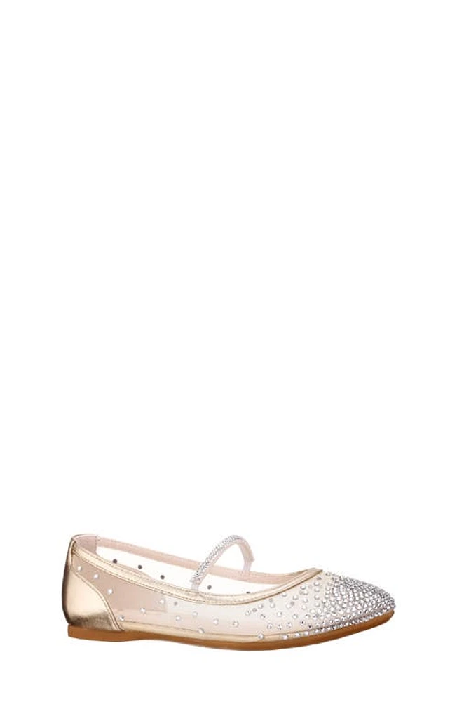 Nina Kids' Kira Mary Jane Flat Lt Gold Mesh/Rhinestones at Nordstrom, M