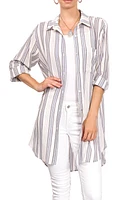 Everyday Ritual Rick Stripe Sleep Shirt Capri at Nordstrom,