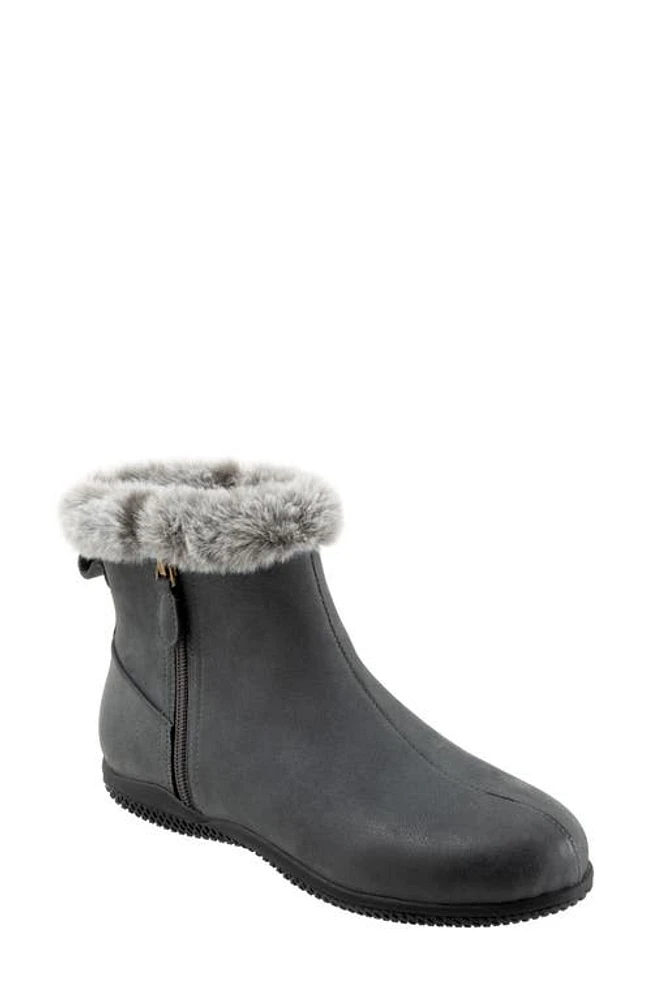 SoftWalk Helena Faux Fur Bootie Smoke Nubuck at Nordstrom,