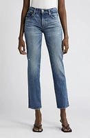 MOUSSY MV Mallard Distressed Slim Straight Leg Jeans Dark Blue at Nordstrom,