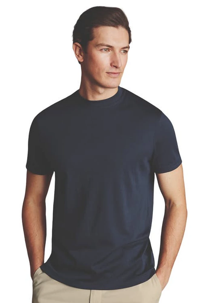 Charles Tyrwhitt Cotton Jersey Short Sleeve Tee Navy at Nordstrom,