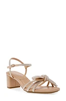 Anne Klein Keilly Crystal Ankle Strap Sandal Clear Crystal/Beige at Nordstrom,