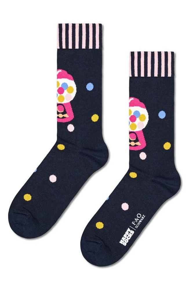 Happy Socks Bubblegum Crew Socks in Navy at Nordstrom