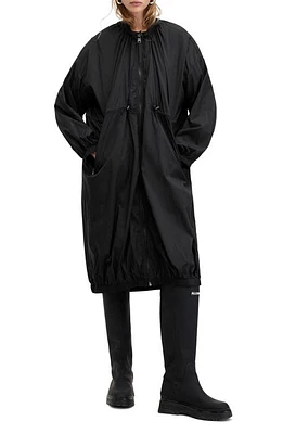 AllSaints Paris Nylon Parka Black at Nordstrom,