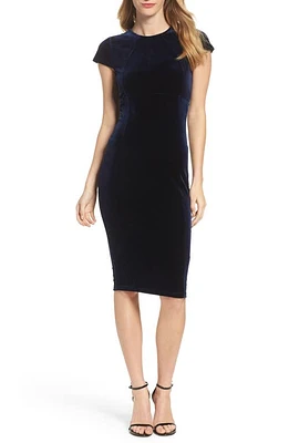 Felicity & Coco ANIMAL JAQUARD KNIT FIT AND FLARE DRESS in Dark Navy at Nordstrom, Size X-Large